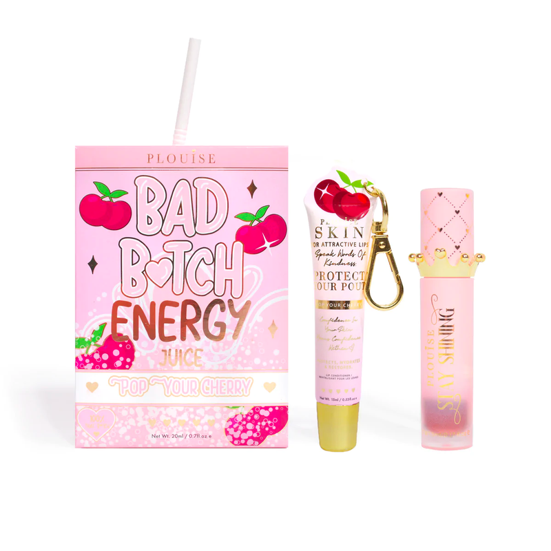 Bad Bitch Energy Lip Conditioner & Lip Oil Duo - ราสเบอร์รี่สีฟ้า