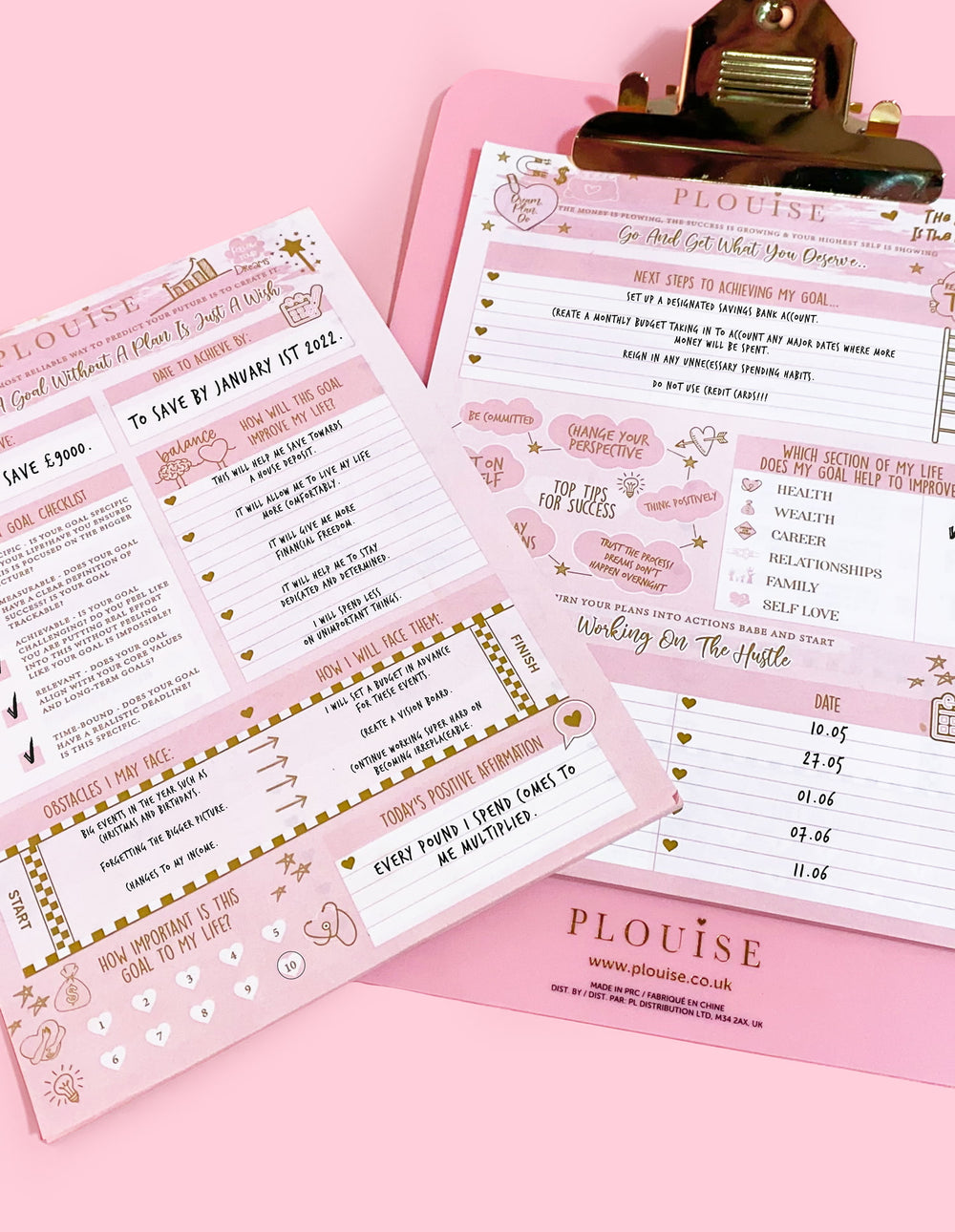 Feuilles d’objectifs Universal Hustle