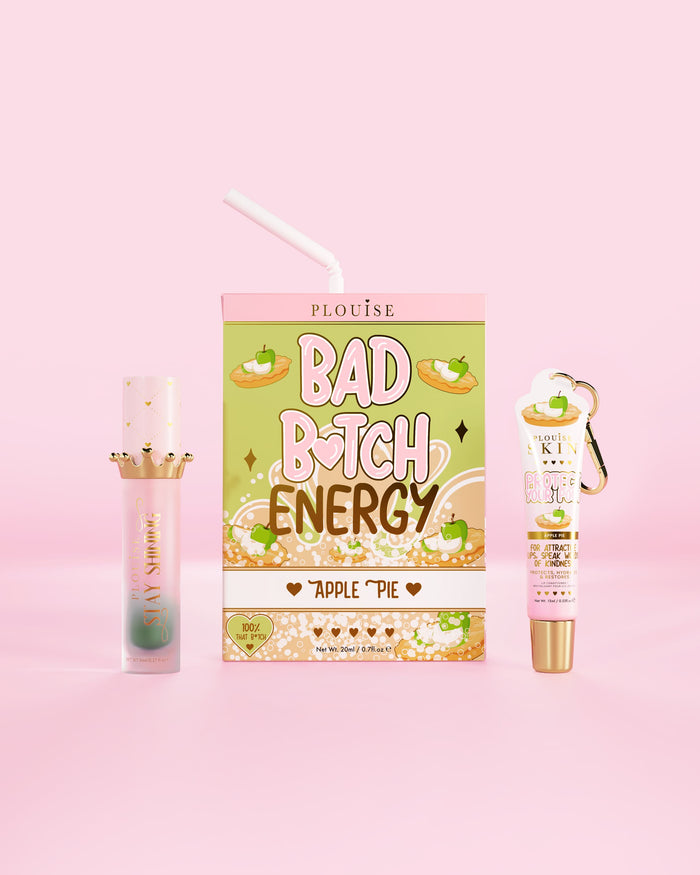 An Apple Pie Bad Bitch Energy av P.Louise med läppbalsam och läppolja