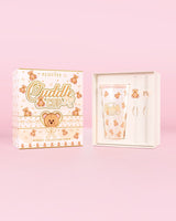 Billede af P.Louise Teddy Bear Steel Cuddle Cup Tumbler & Straw i emballage med et bamseprint design