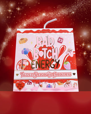 (CSAK DOBOZ) 12 szán karácsonyi Bad Bitch bőrápoló adventi naptár