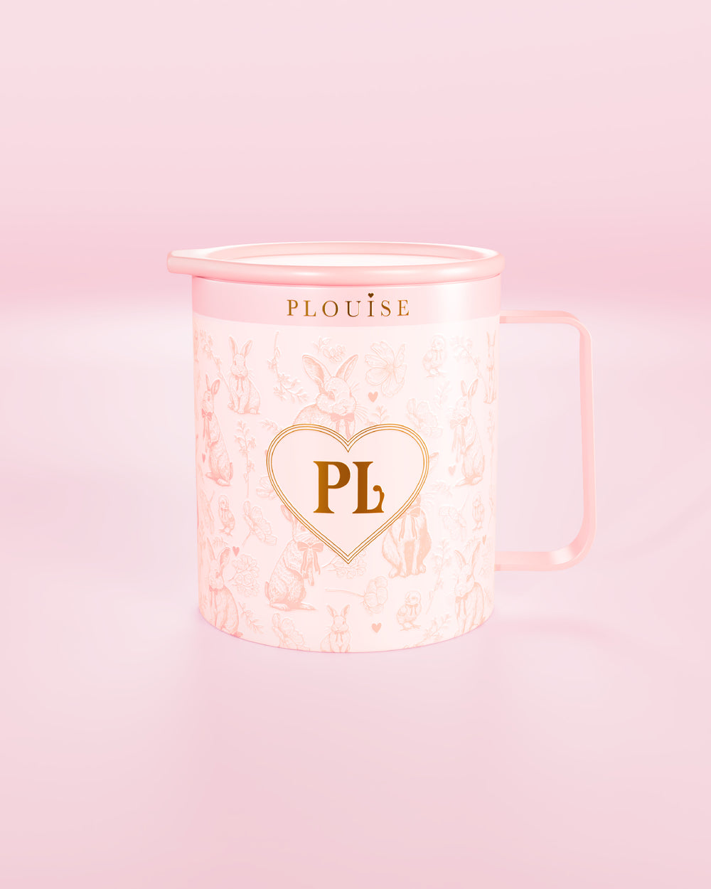 Caneca de aço inoxidável rosa P.Louise Hunny Bunny