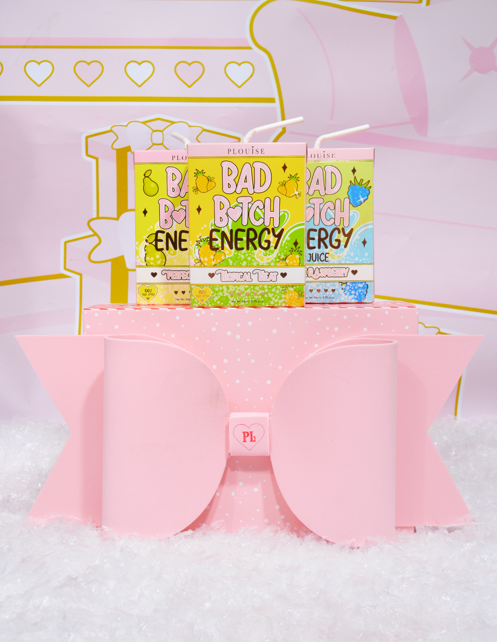 Roze strik geschenkverpakking