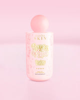 Frasco rosa de emulsão corporal P.Louise Layers Of Love Milky Oil com aroma de torta de morango
