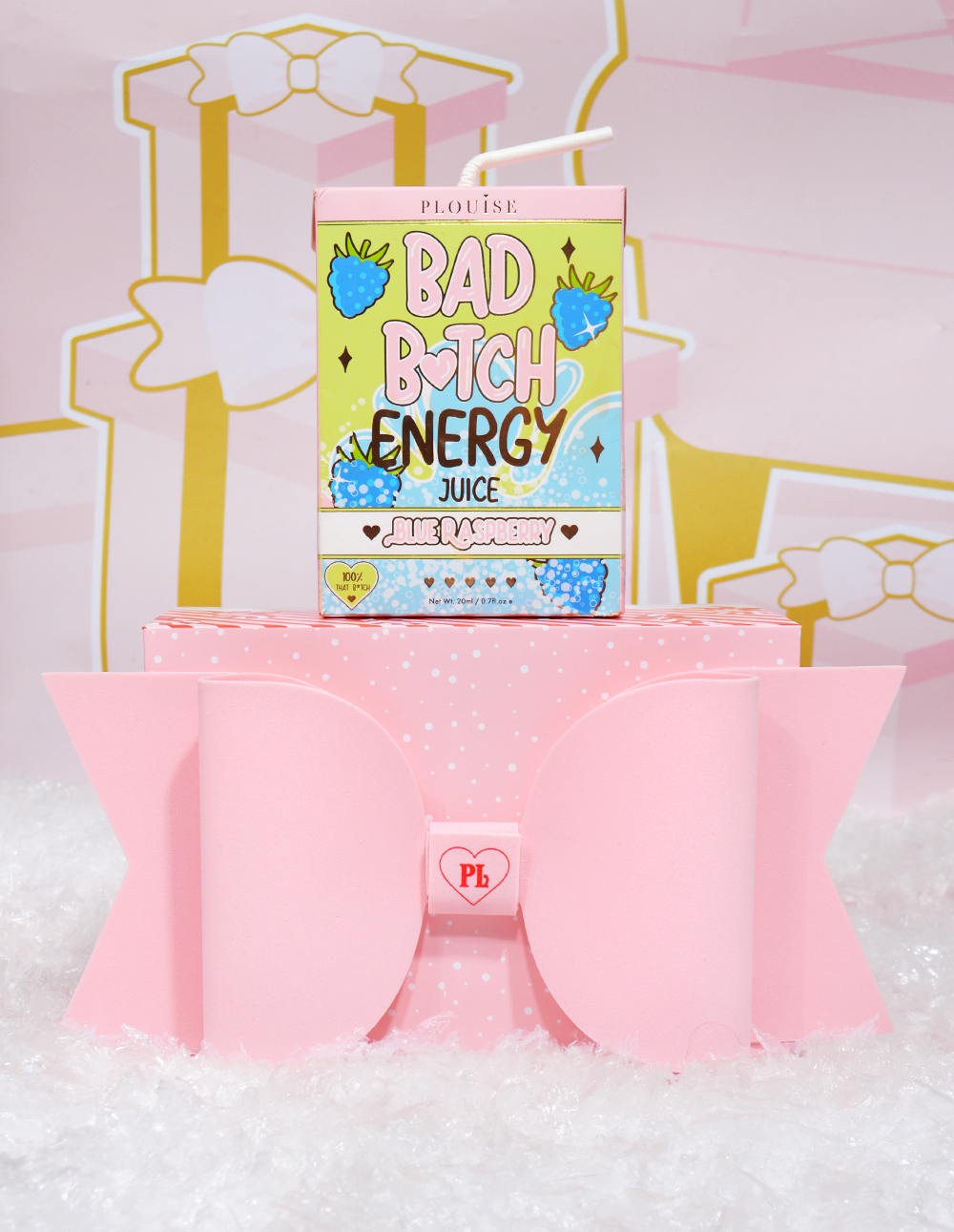 Roze strik geschenkverpakking