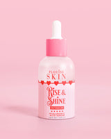 Flacon rose rouge et blanc de sérum P.Louise Rise & Shine Hyaluronic Acid à la pastèque