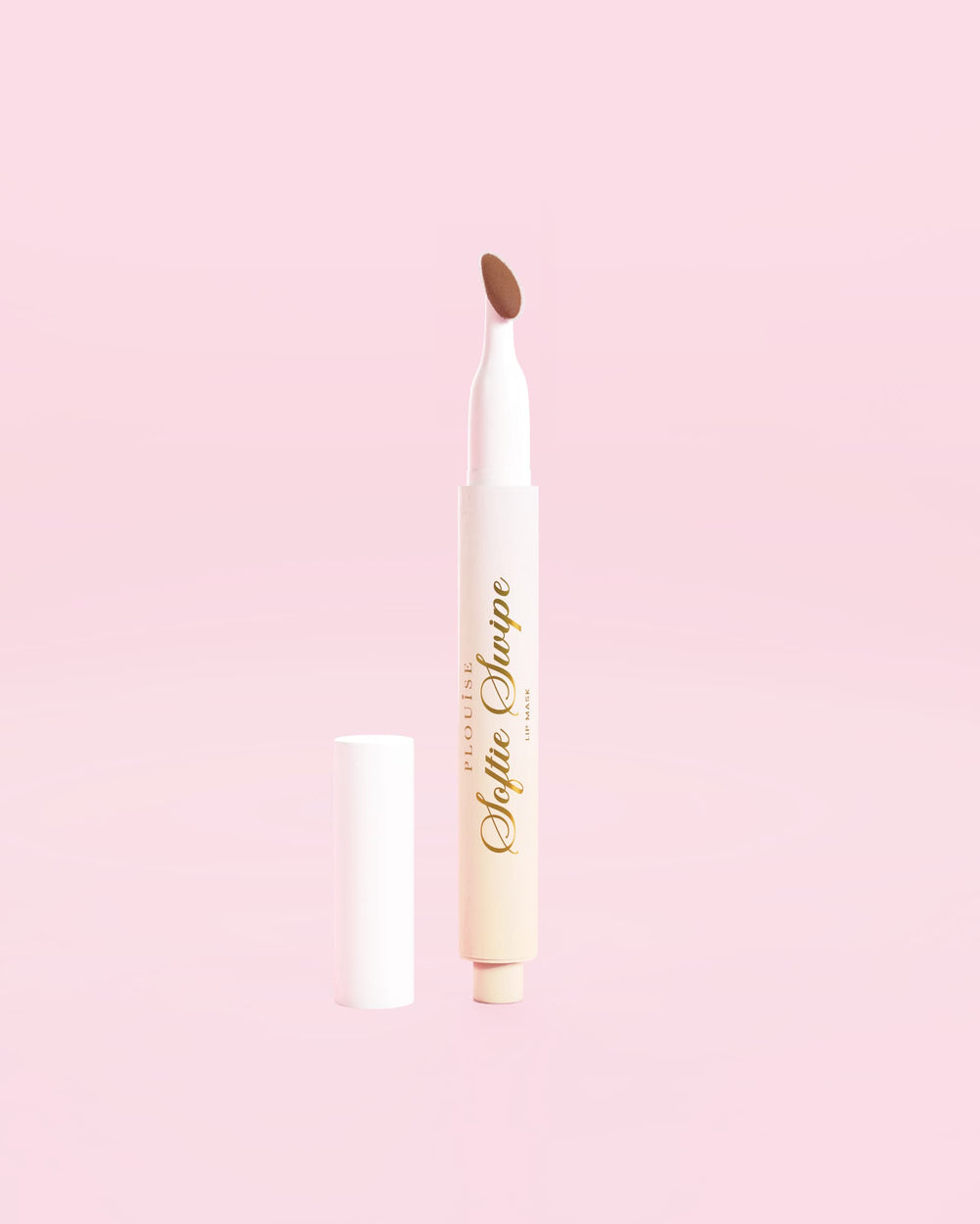 Zdjęcie maseczki koloryzującej do ust P.Louise Softie Swipe w kolorze Soft Launch na różowym tle
