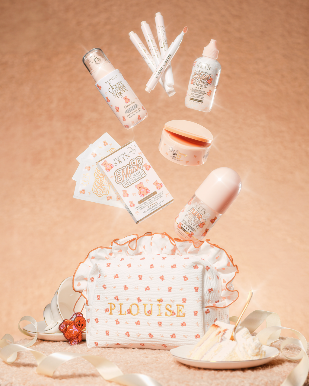 Teddy Touch Small Print Bag & Skincare Set – P. Louise Cosmetics