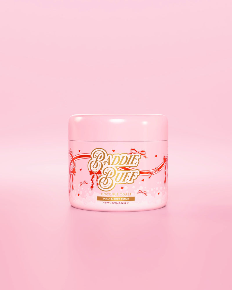 حوض P.Louise الوردي أو مقشر Baddie Buff Scalp and Body Sugar Scrub في ساحل جوز الهند