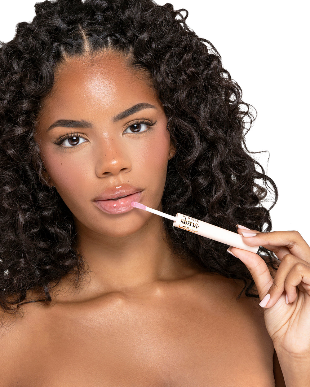 Voltar ao sinal de negócios e caneta de óleo labial Shine